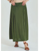 Khaki Plus Size Skirt with Elastic Waist and Drape Detail 4602